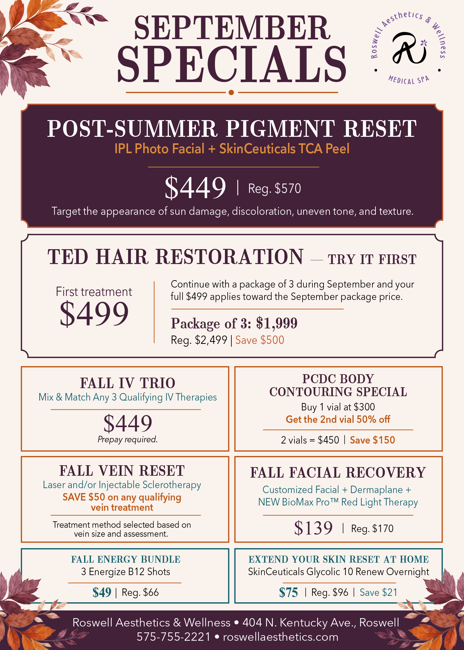 Roswell Aesthetics March Specials