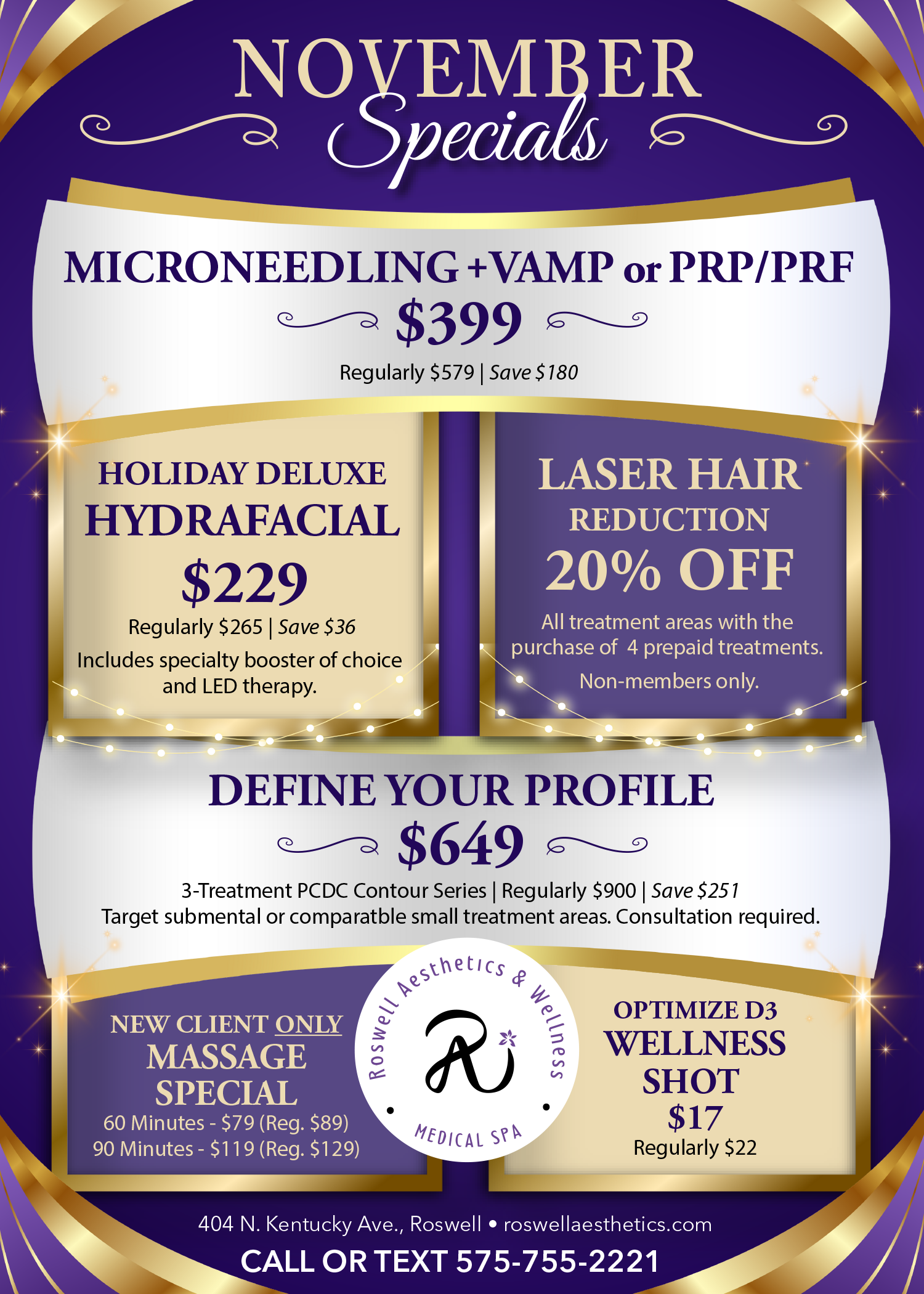 Roswell Aesthetics March Specials
