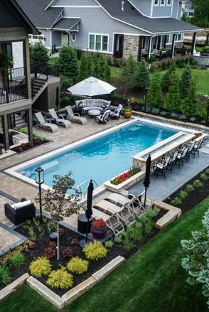 Aerial view of swimming pool