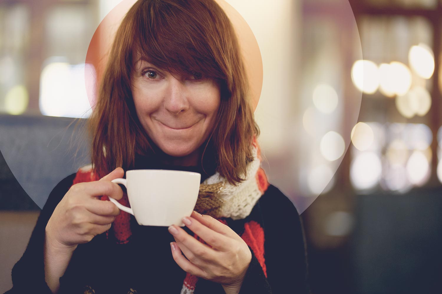 Woman drinking coffee