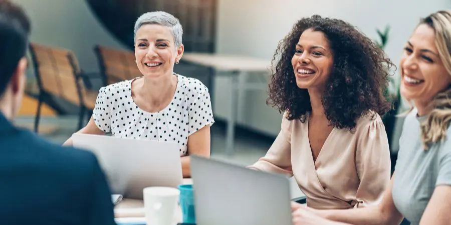 People laughing in an office