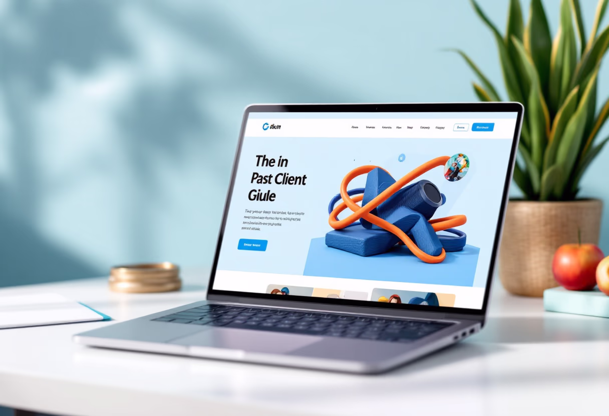 [digital project] image of past client project on a laptop screen in a modern office