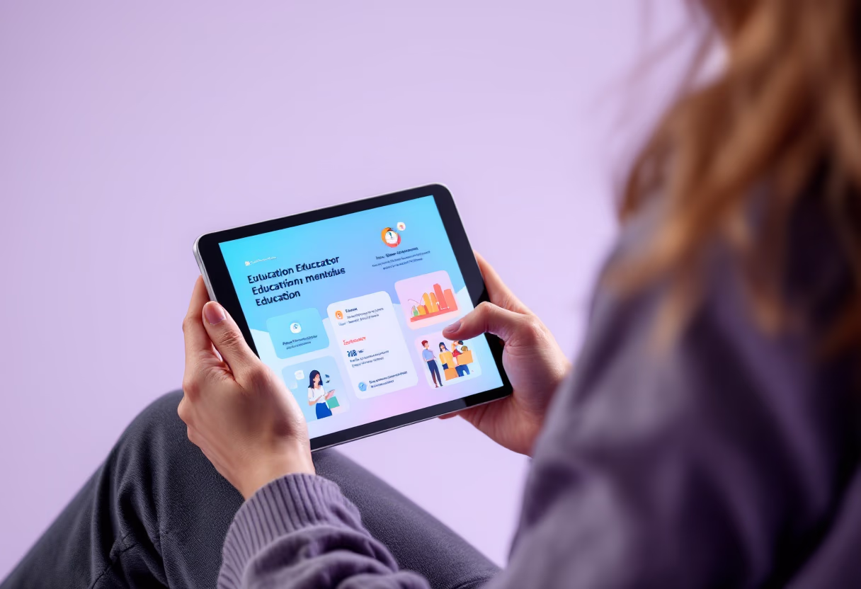 image of interactive lesson on tablet