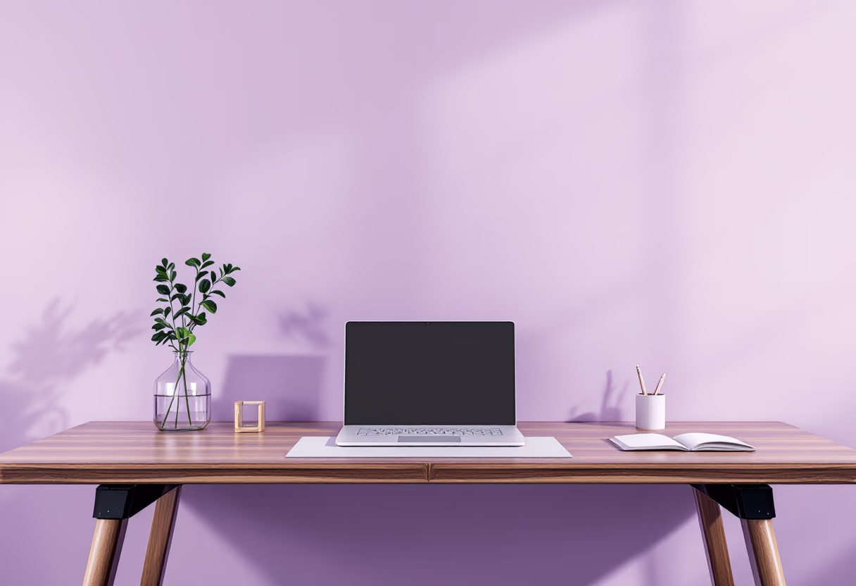 [background image] image of a writing desk with a laptop (for an insurance agency & company)