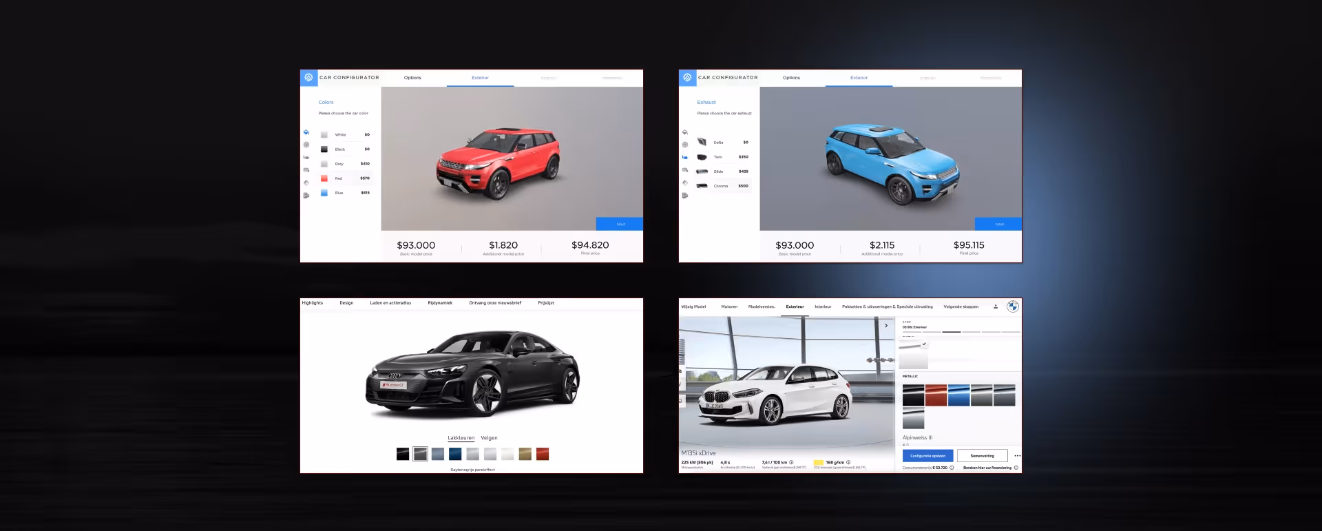 Competitor analysis, researching vehicle configurators
