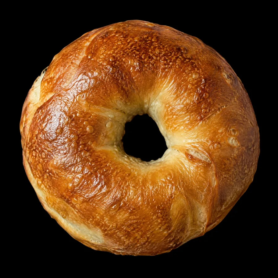 Fresh-baked plain bagel