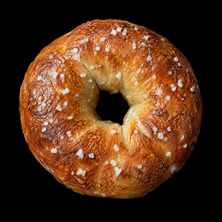 Fresh-baked salt bagel