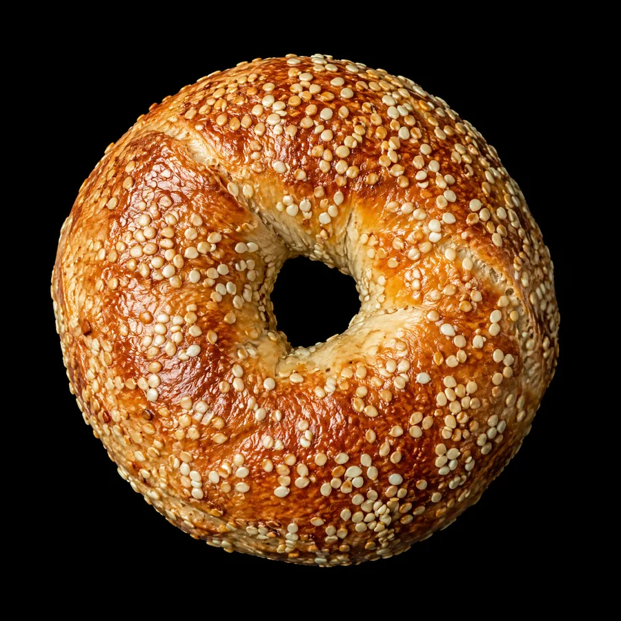Fresh-baked sesame bagel