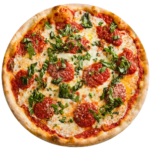 Margherita pizza photographed for Frankie & Joe’s Pizza official menu
