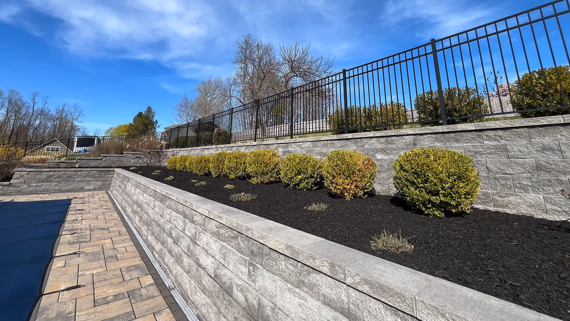 Garden bed installation with fresh planting and clean edges near me