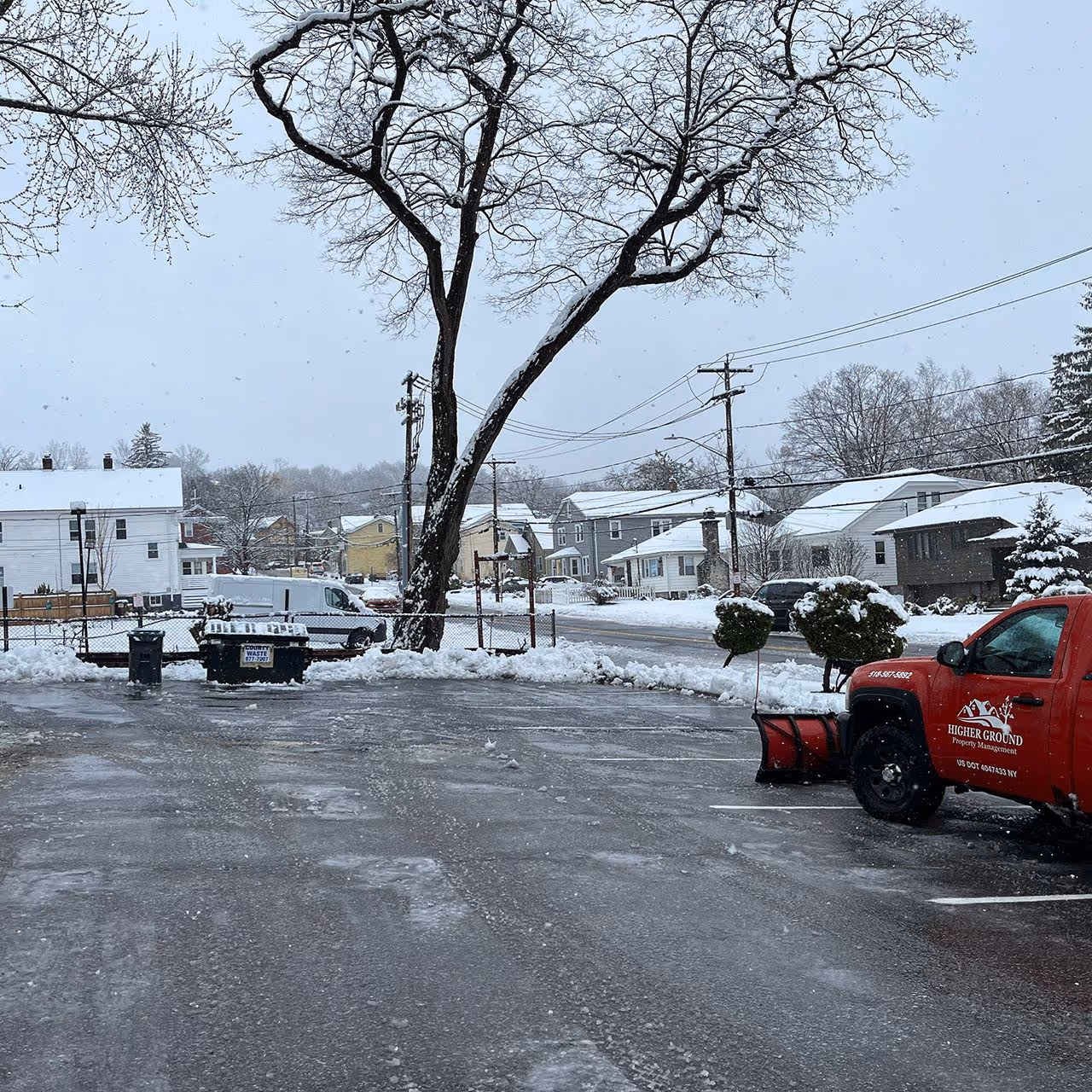 Winter snow and ice management equipment ready for storm response in Red Hook NY