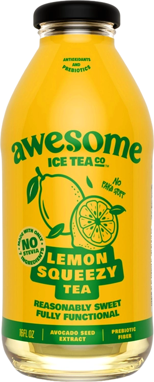 Awesome Ice Tea Lemon Squeezy 16oz Glass Bottle