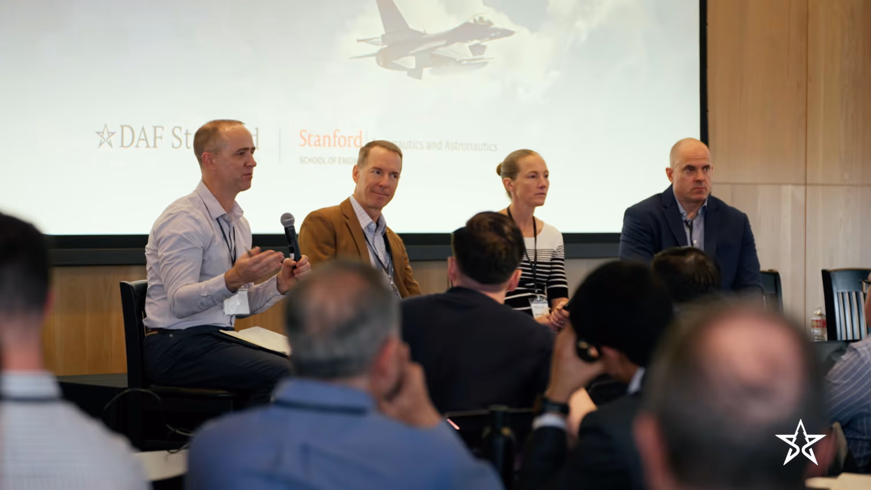 A panel of speakers present thoughts at Act4Aero 2026