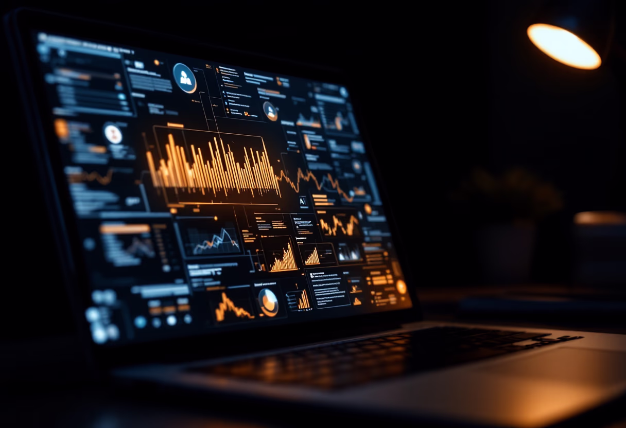 [background image] image of an open laptop in an office (for a ai healthcare company)