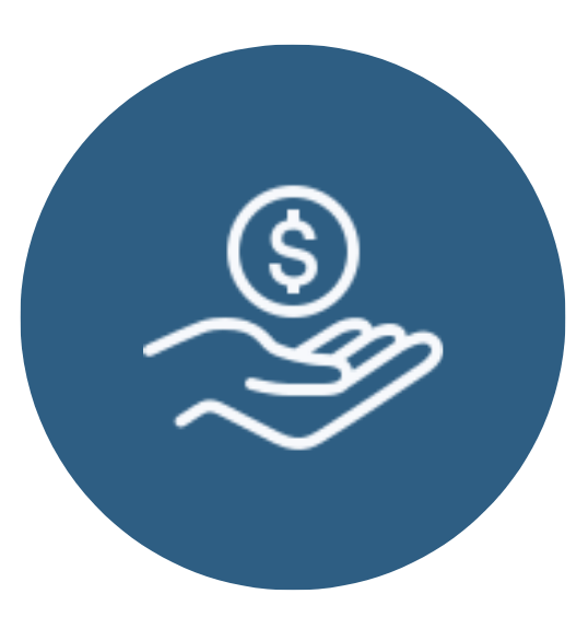 dollar sign being hovering over cupped hand