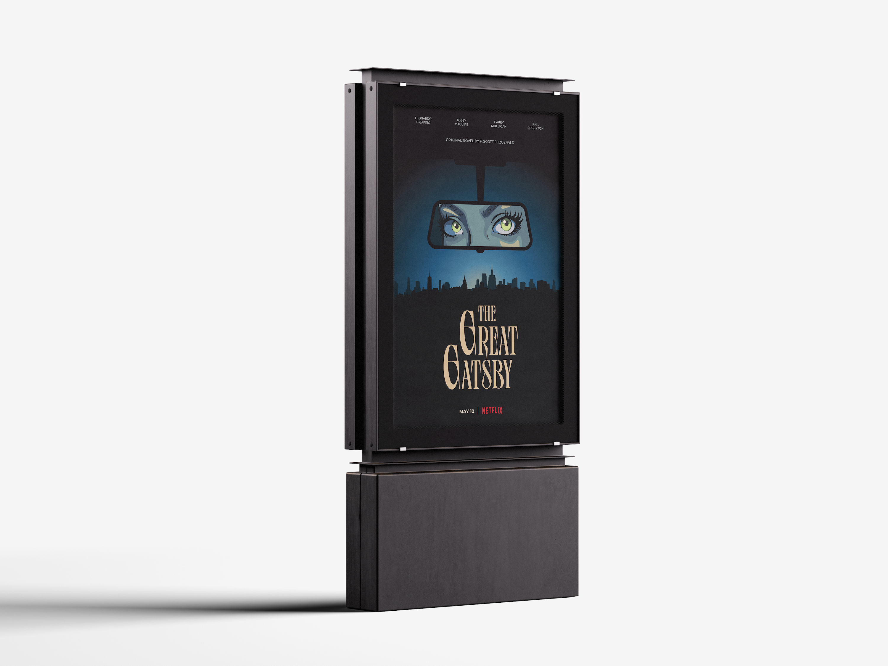 The Great Gatsby poster design project mockup