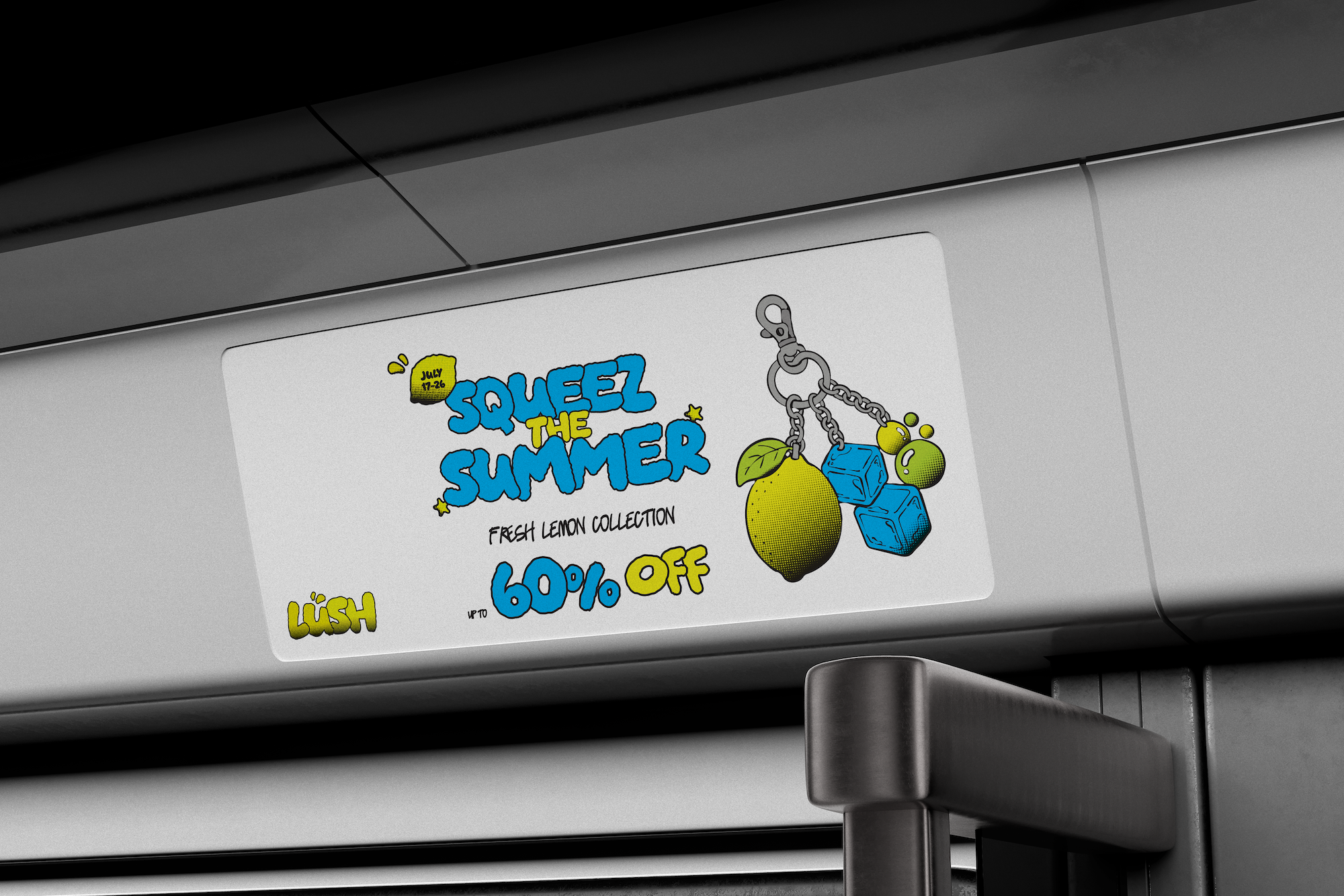 Advertisement for summer sale, 60% off fresh lemon collection.