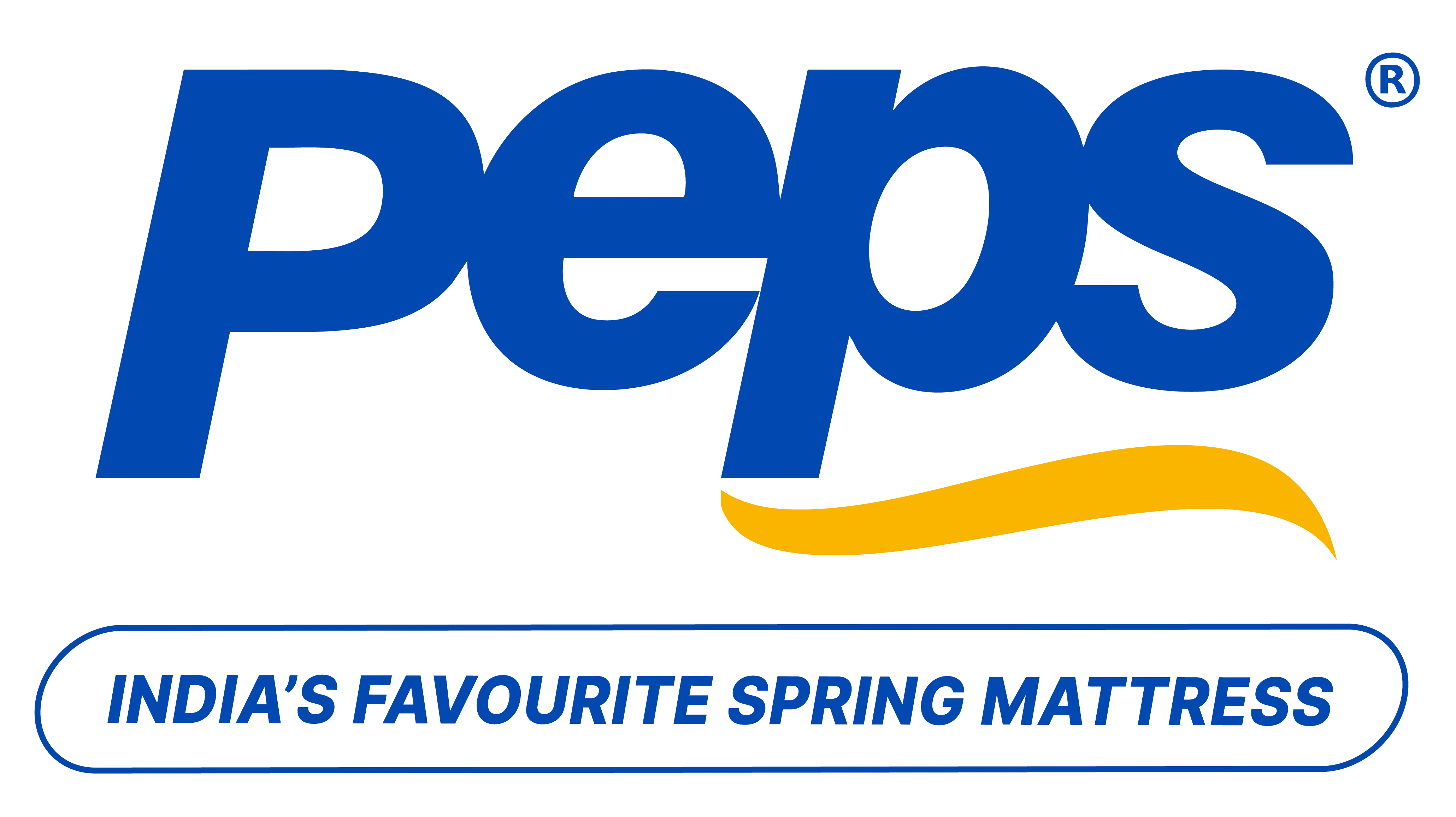 Logo with the word Peps and the tagline India’s Favourite Spring Mattress below it.
