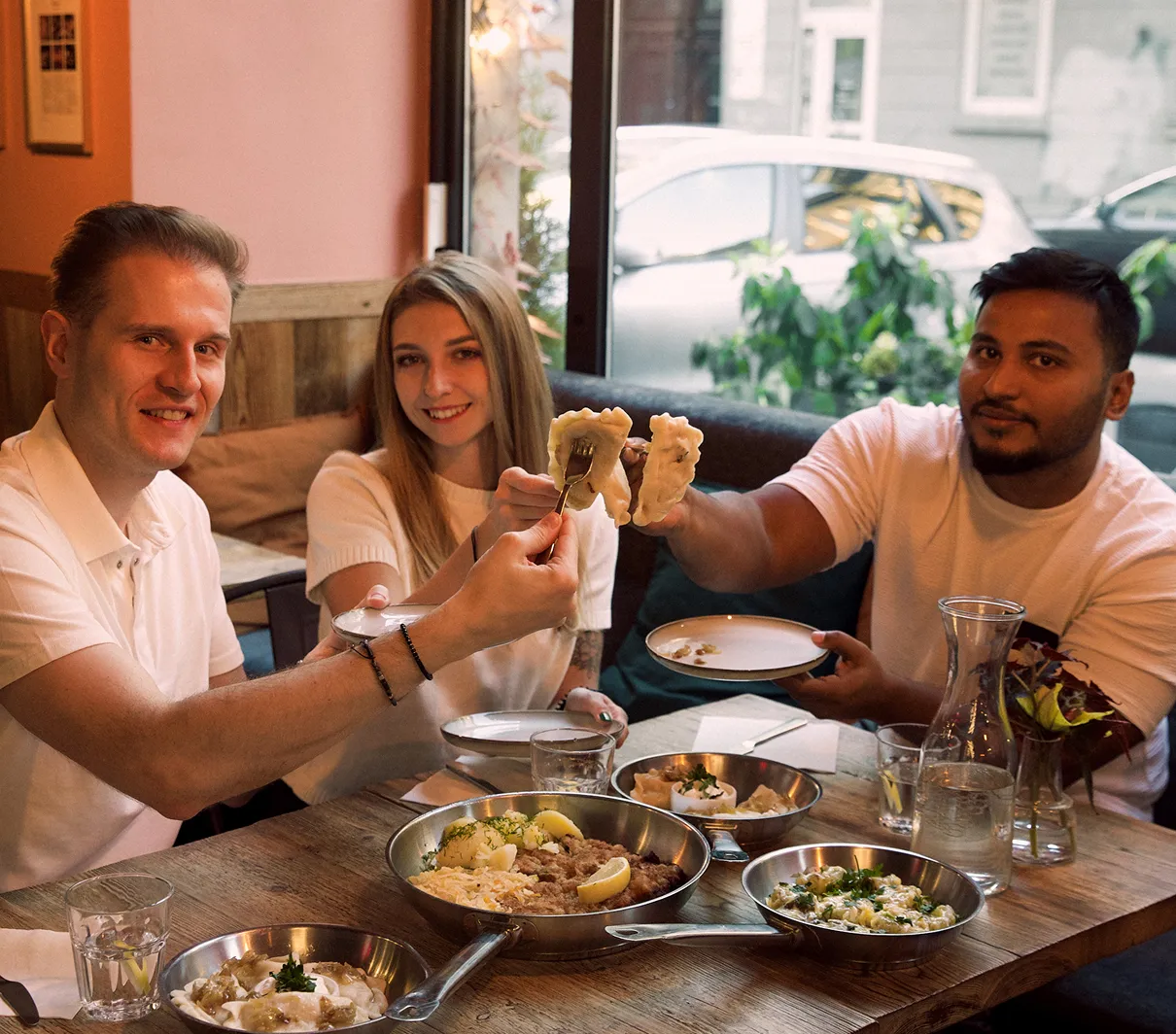 Traditional Polish pierogi served in a local restaurant