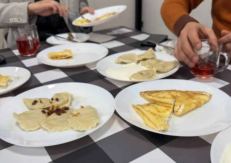 Handmade pierogi served in a family-run restaurant