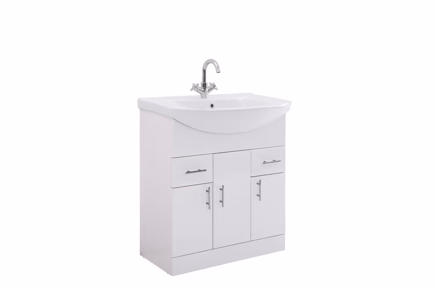 MODERNA 750MM FLOOR STANDING UNIT & BASIN White