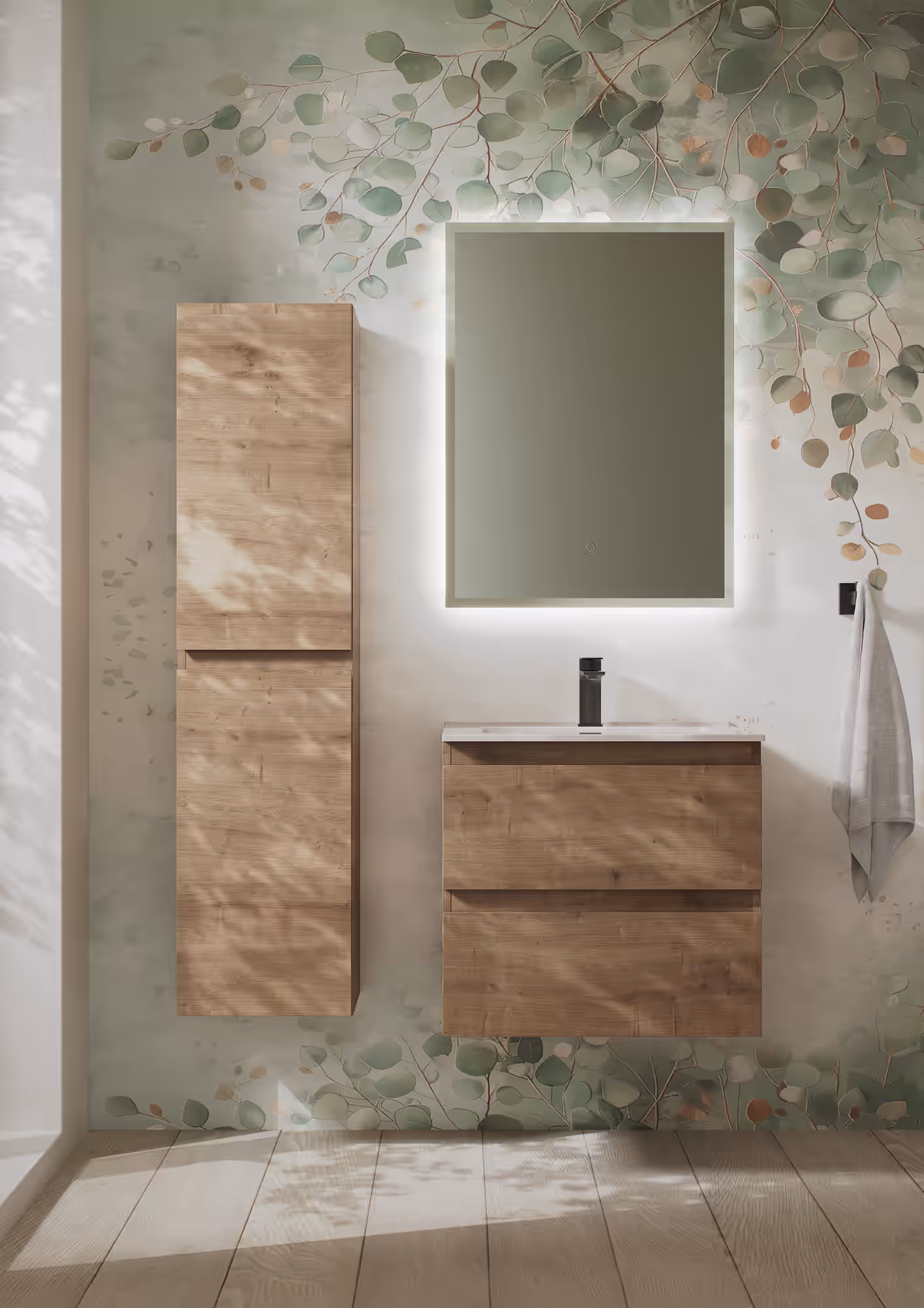 INCLINE WALL HUNG TALL BOY Oak