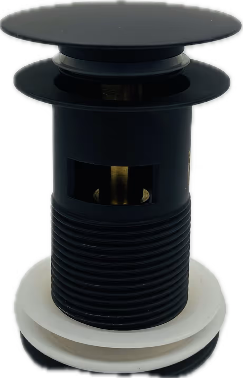 1 1/4" SPRING MUSHROOM WASTE (SLOTTED) Matt Black