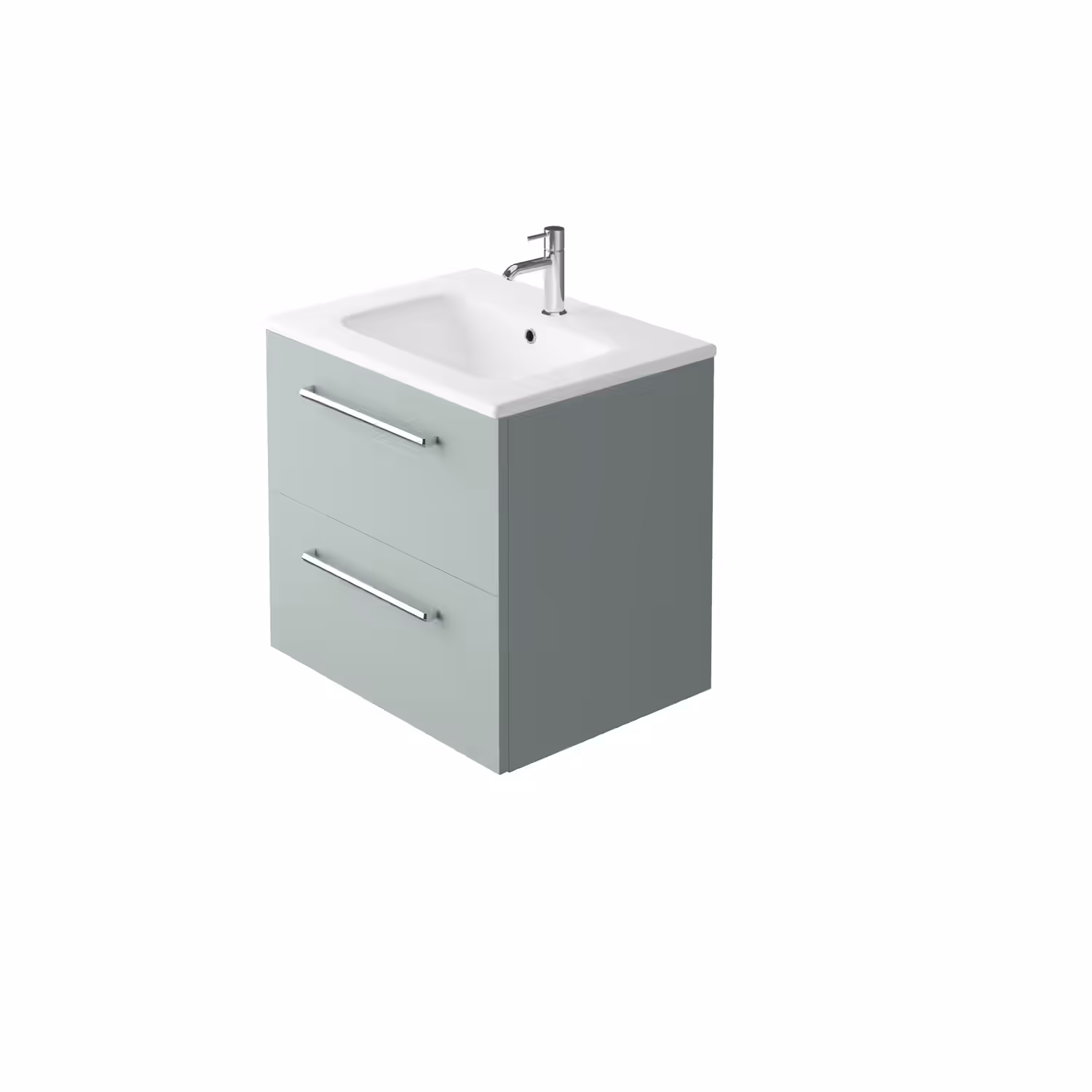 KOLOUR 600MM WALL HUNG UNIT & BASIN Fjord Green