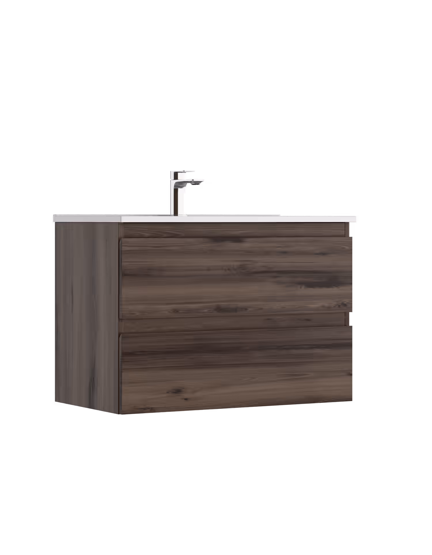 INCLINE 800MM WALL HUNG UNIT & BASIN Walnut
