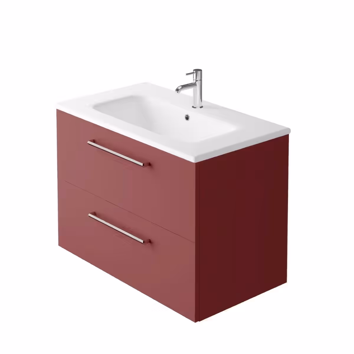 KOLOUR 800MM WALL HUNG UNIT & BASIN Tuscan Red