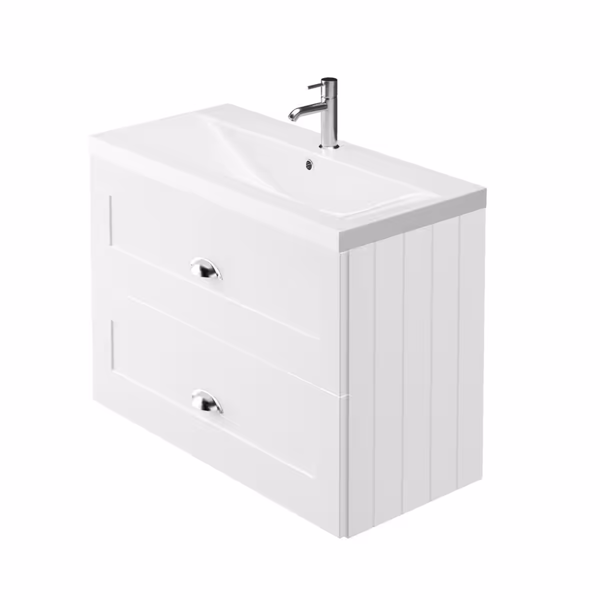 CLARITY  800MM WALL HUNG UNIT & BASIN Satin  White