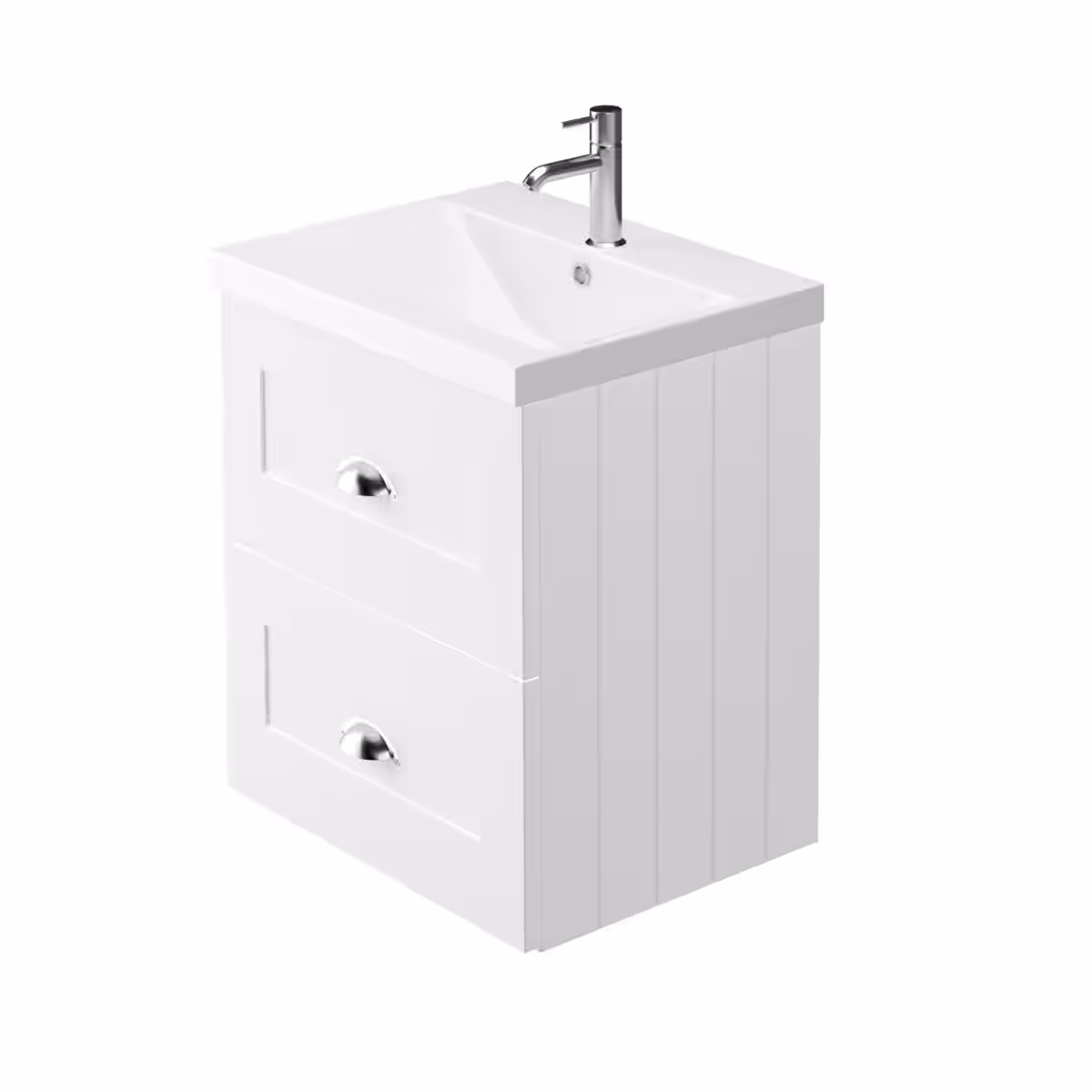 CLARITY  500MM WALL HUNG UNIT & BASIN Satin White