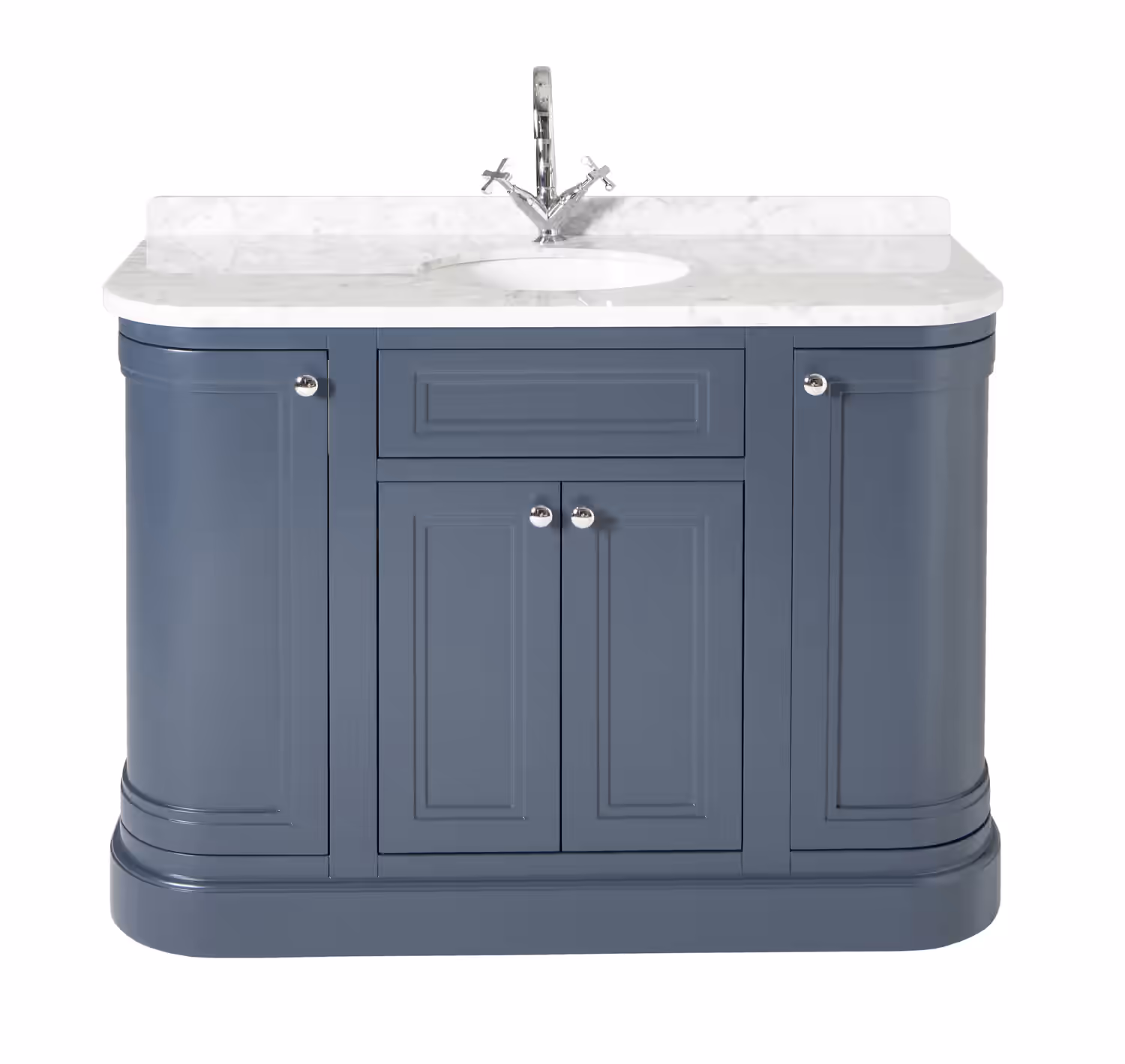 MERRION 1200MM Navy VANITY UNIT WITH Marble WORKTOP & UNDER-COUNTER BASIN