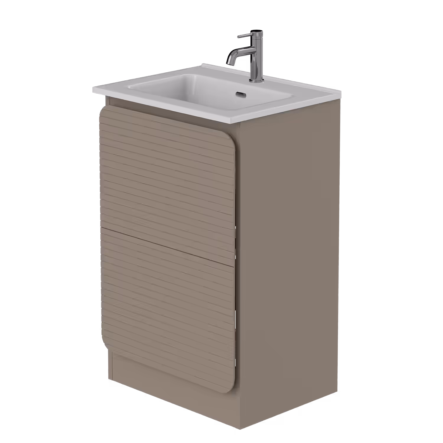 RÍAN 500MM FLOOR STANDING TWO-DRAWER UNIT & BASIN Mocha