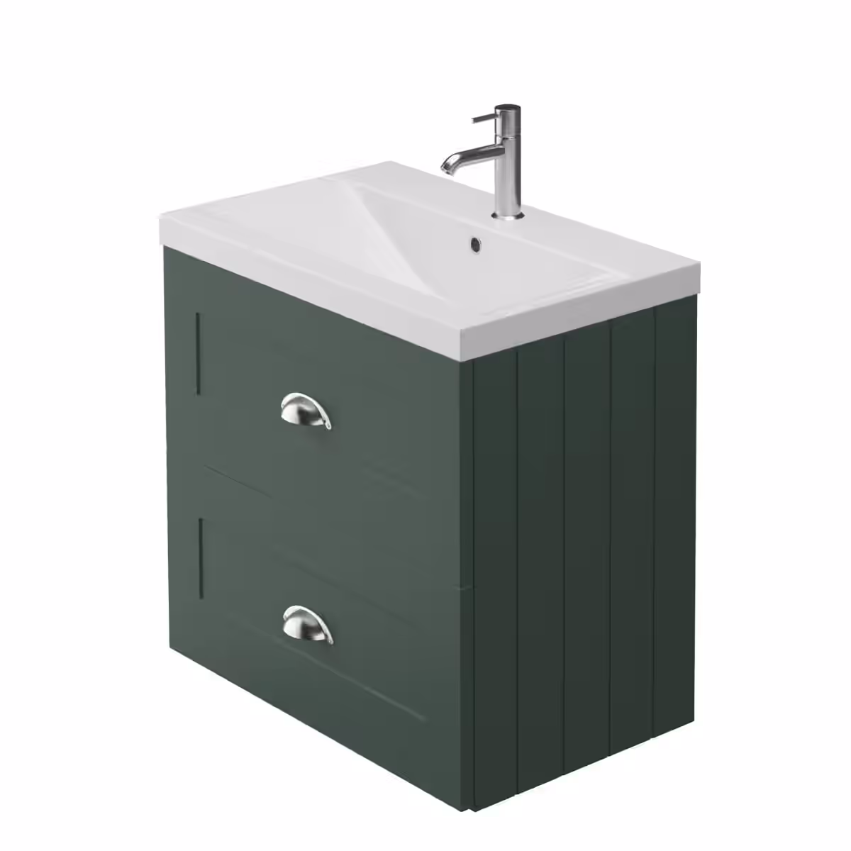 CLARITY 600MM WALL HUNG UNIT & BASIN Boston Green