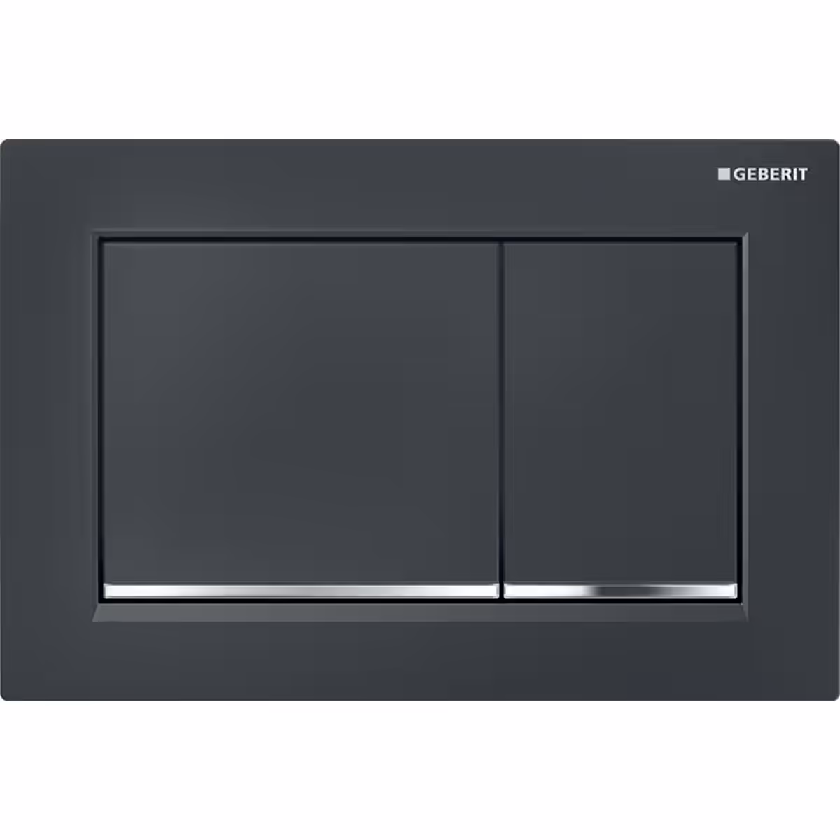 Omega30 Flush Plate Black, gloss Chrome-plated