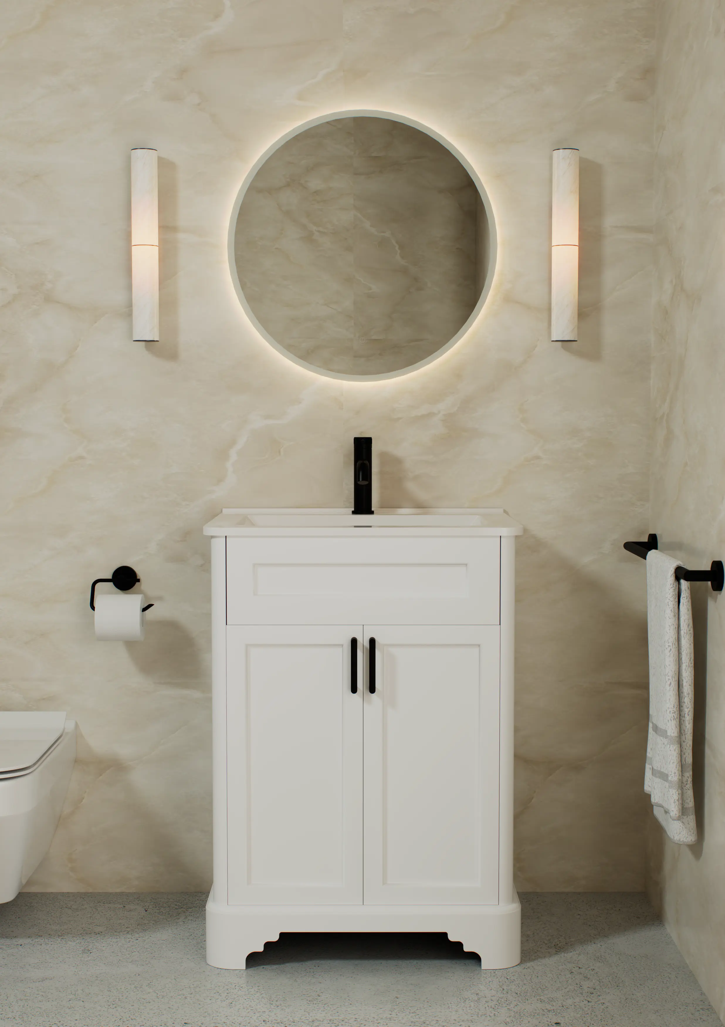 GALANTA UNIT 500mm WHITE with Ceramic sink
