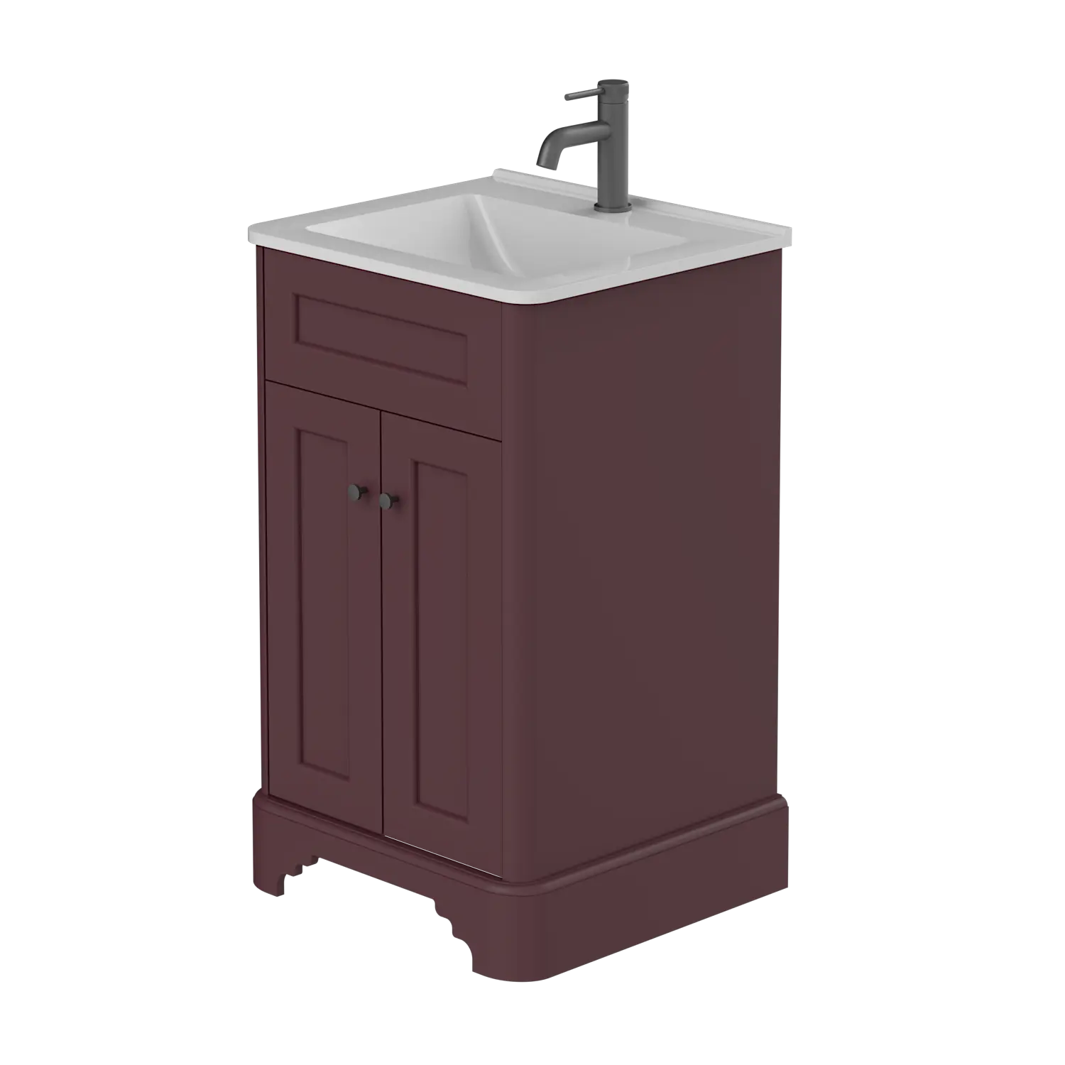 GALANTA UNIT 500mm BURGUNDY with Ceramic sink