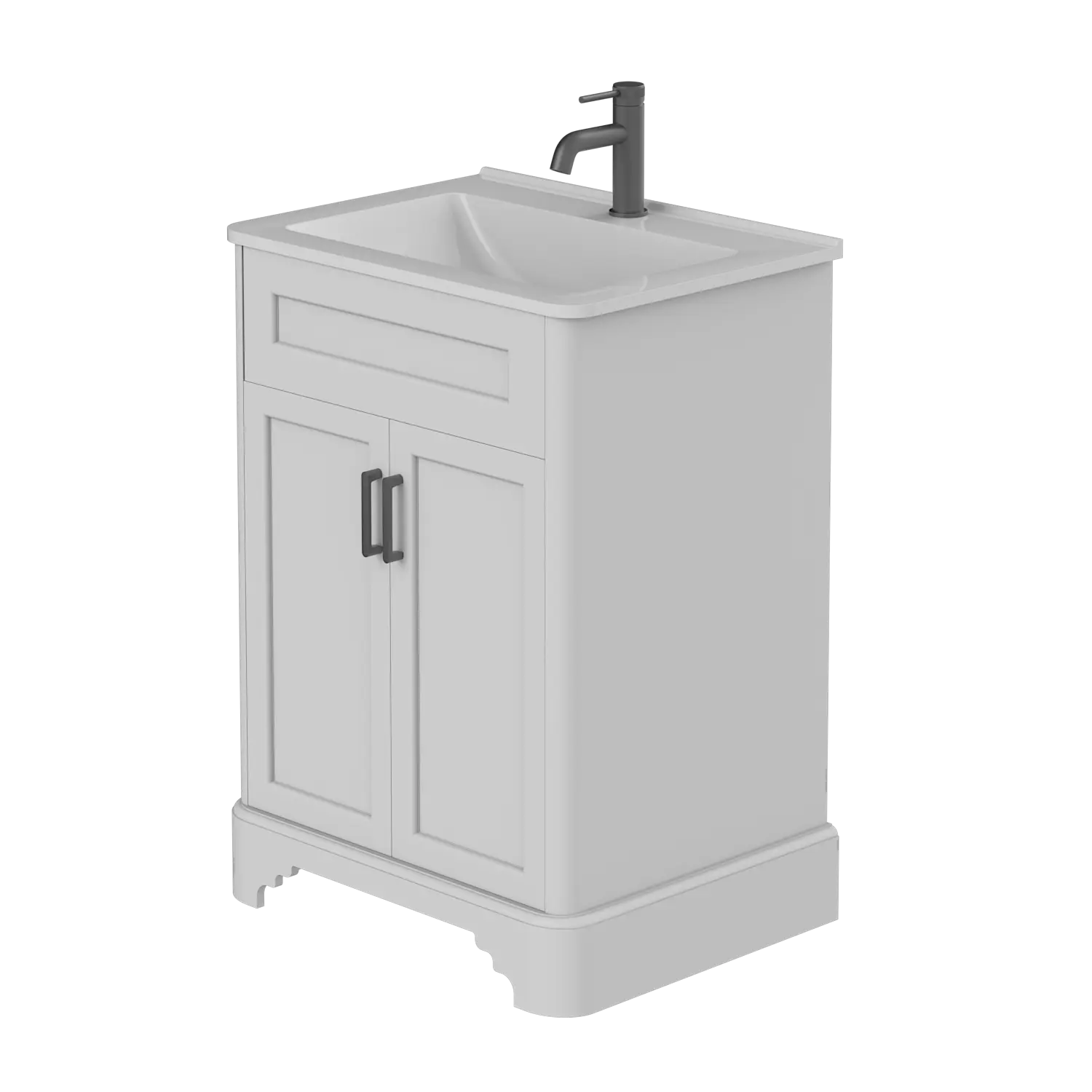 GALANTA UNIT 600mm WHITE with Ceramic sink