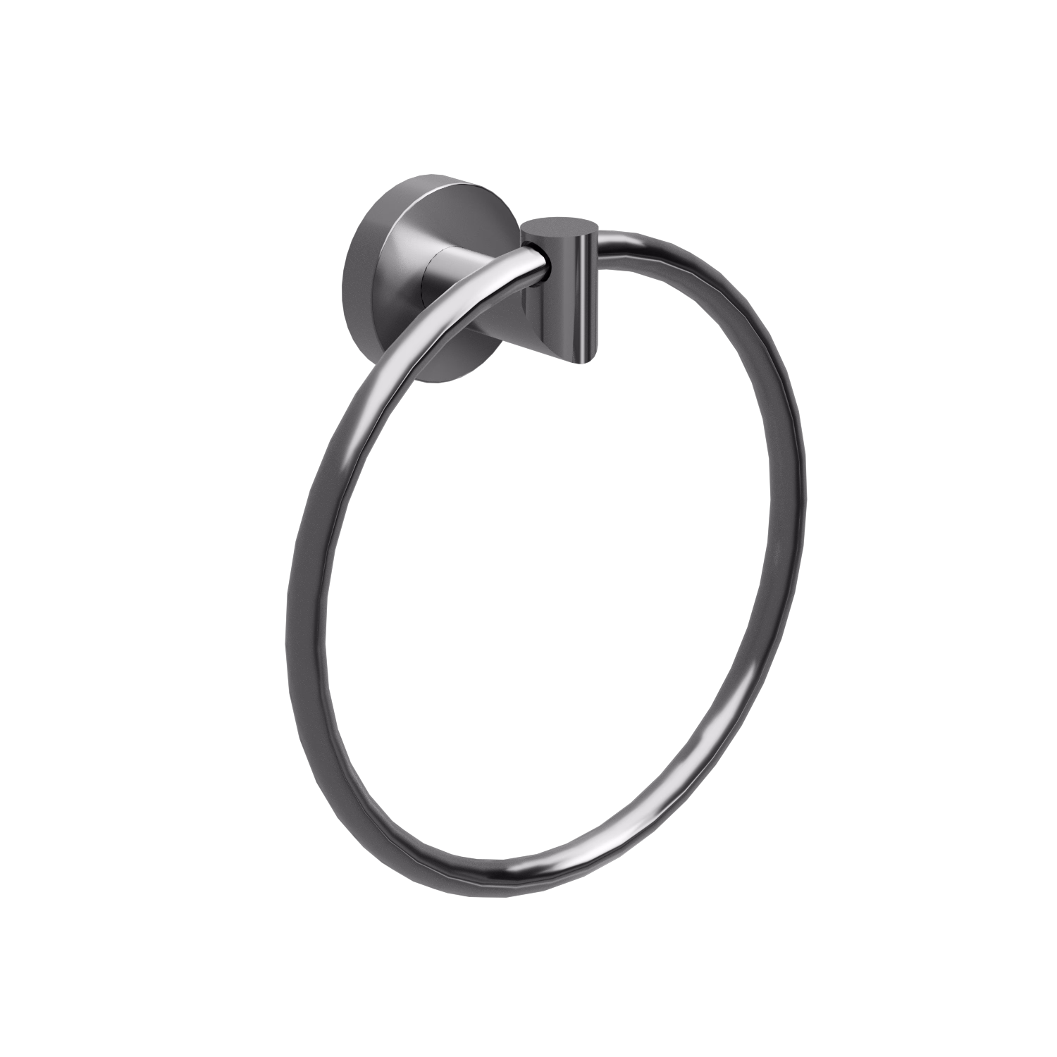 DIA BRUSHED NICKEL ROUND TOWEL RING.