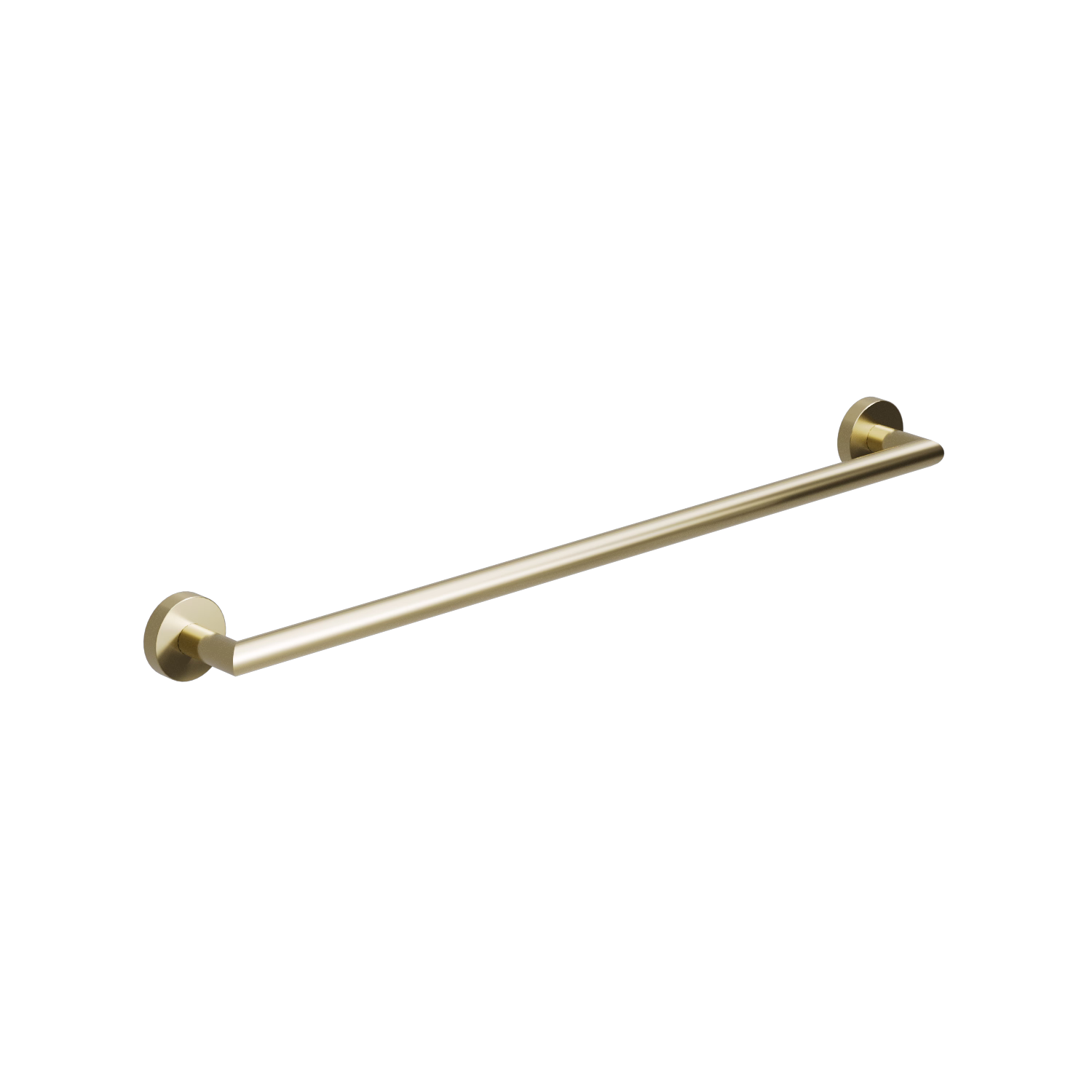 DIA BRUSHED BRASS ROUND SINGLE TOWEL RAIL 600mm.