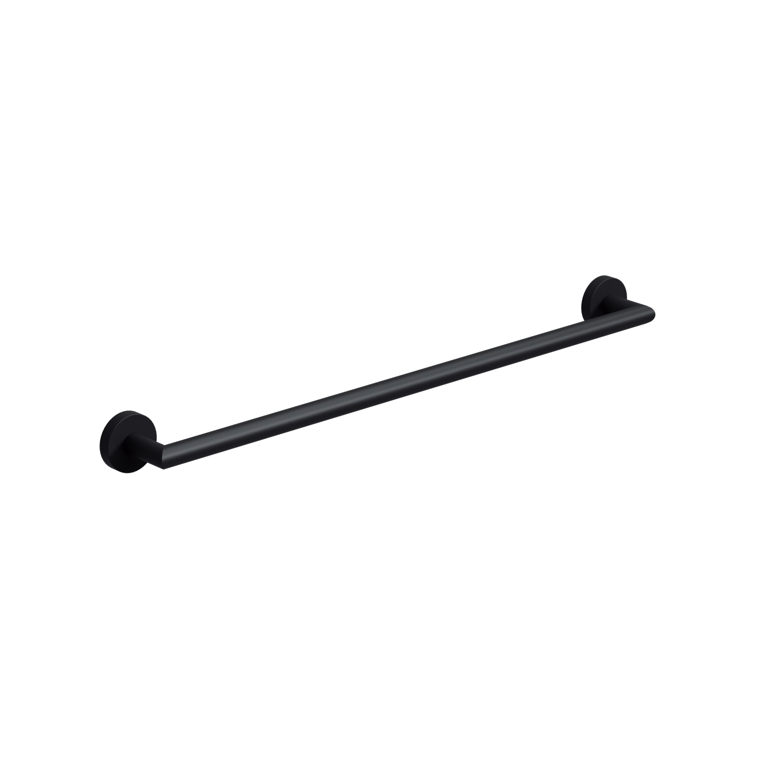DIA MATT BLACK ROUND SINGLE TOWEL RAIL 600mm..