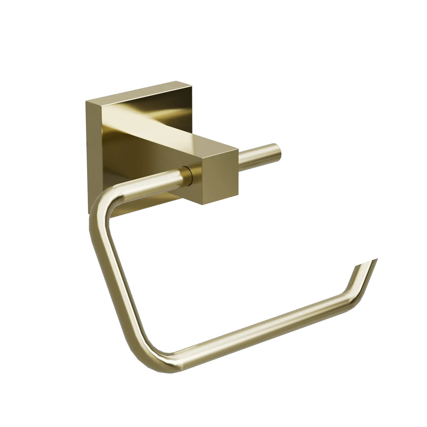 EZRA BRUSHED BRASS SQUARE TOILET ROLL HOLDER.