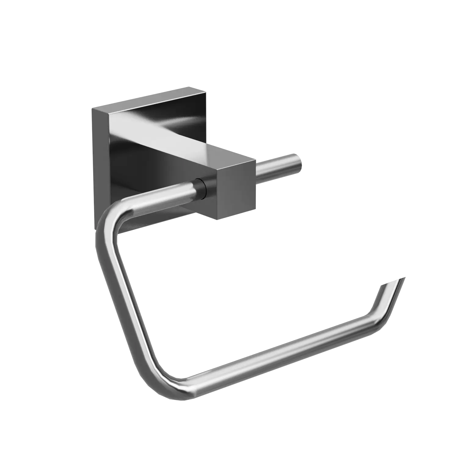 EZRA BRUSHED NICKEL SQUARE TOILET ROLL HOLDER.