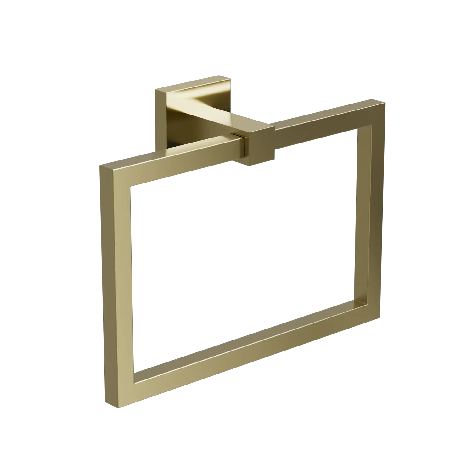 EZRA BRUSHED BRASS SQUARE TOWEL RING.