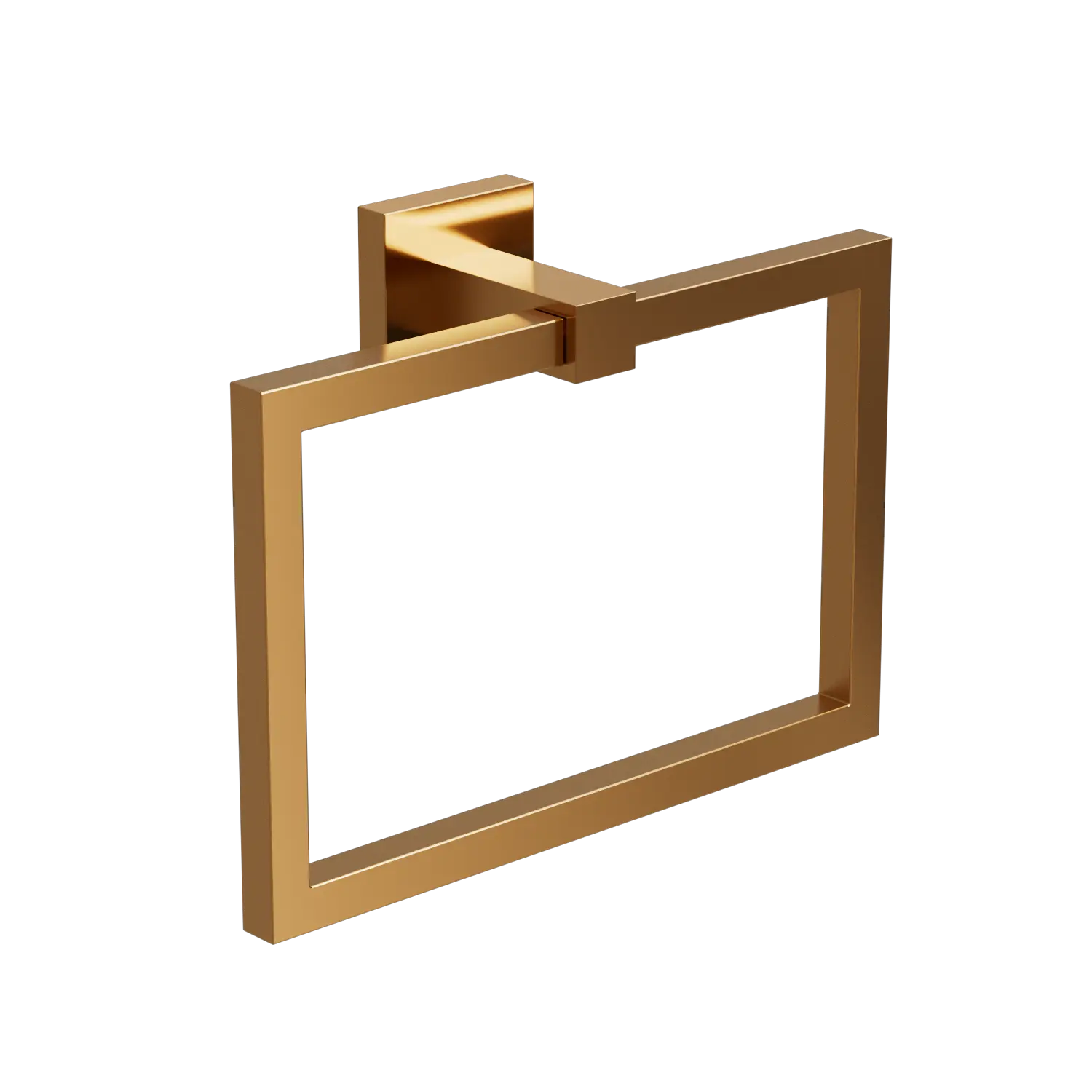 EZRA BRUSHED BRONZE SQUARE TOWEL RING.
