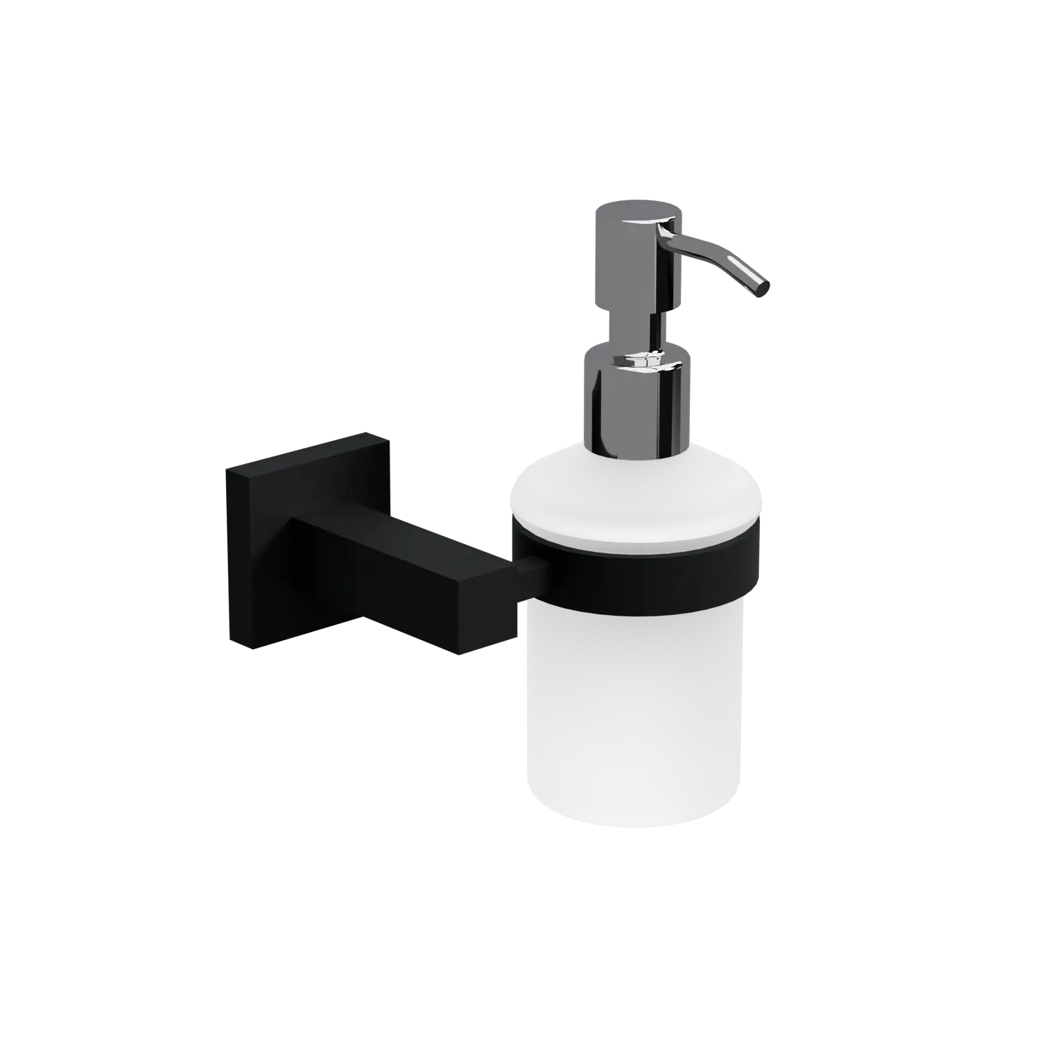 EZRA BLACK SQUARE SOAP DISPENSER & HOLDER.