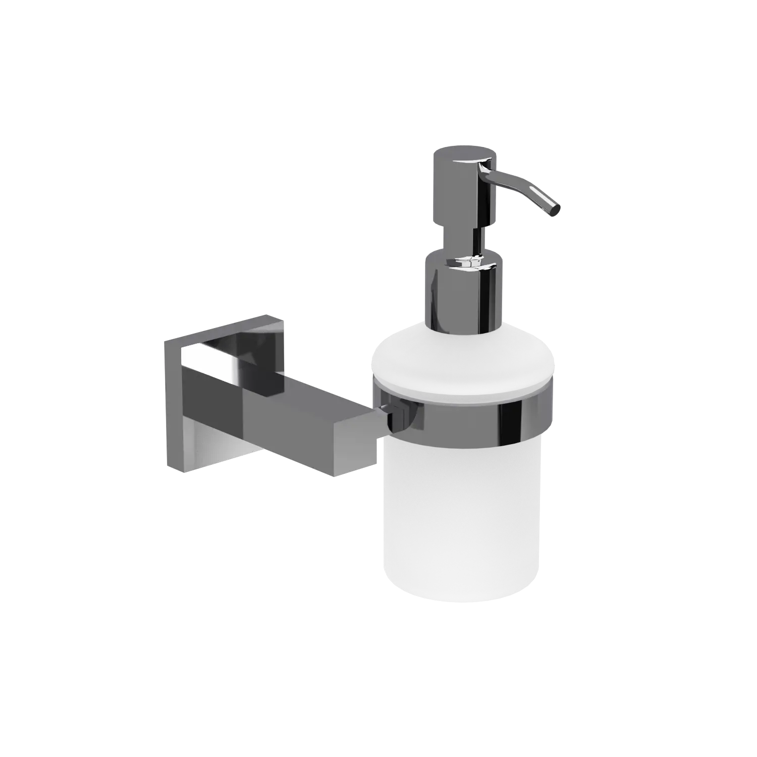 EZRA CHROME SQUARE SOAP DISPENSER & HOLDER.
