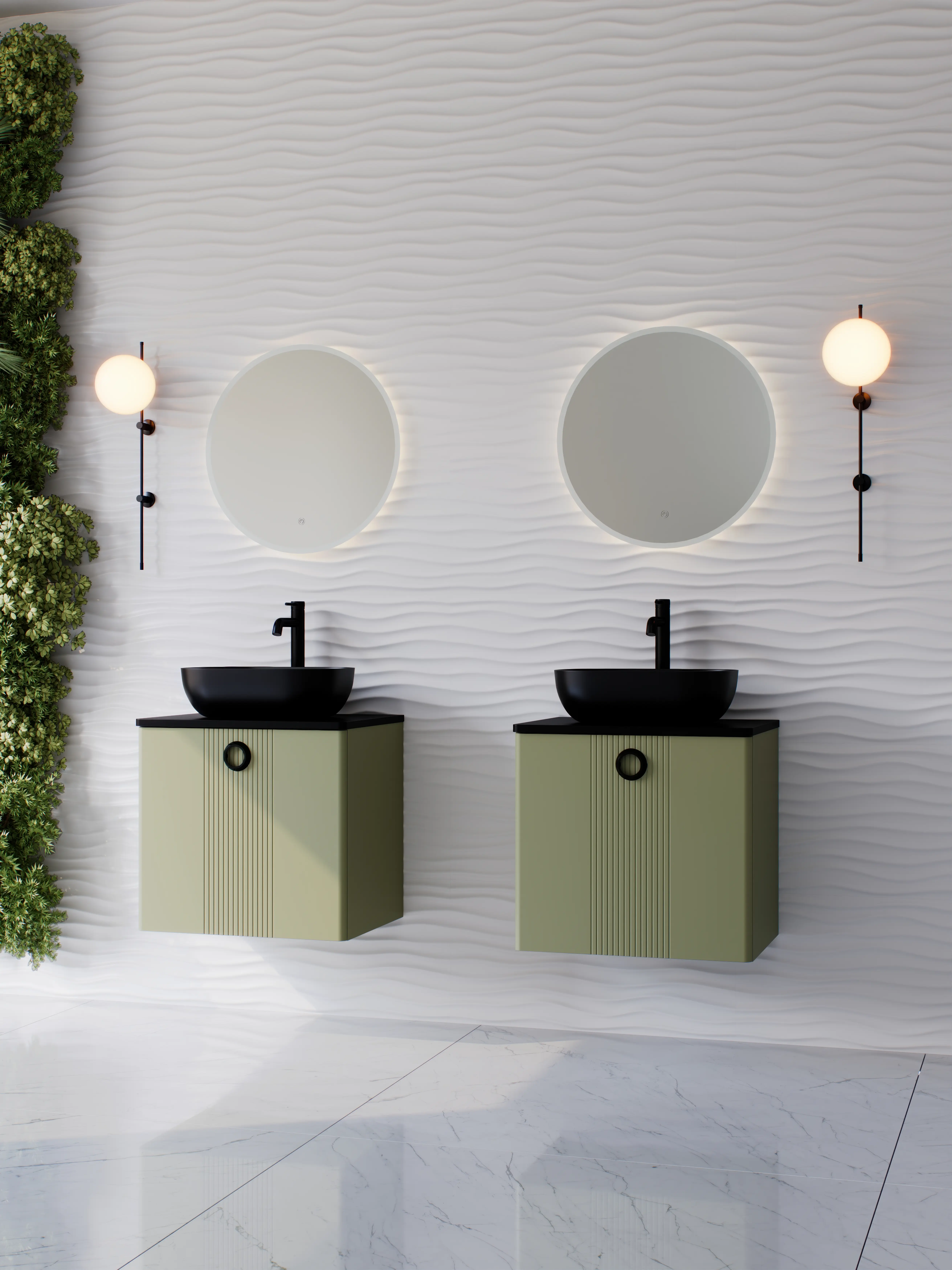 ÉALA 600MM WALL HUNG UNIT Pistachio Green