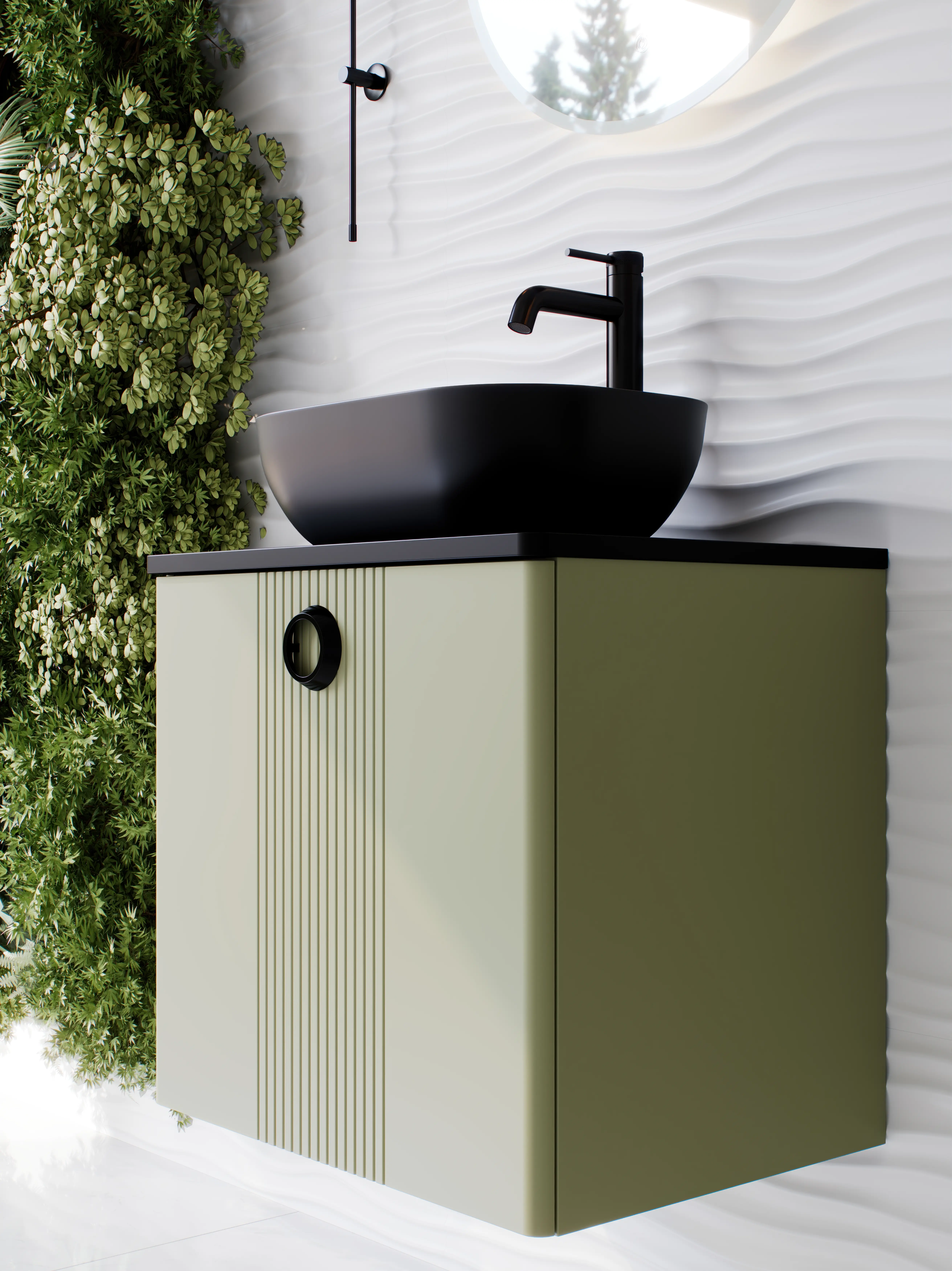 ÉALA 800MM WALL HUNG UNIT Pistachio Green